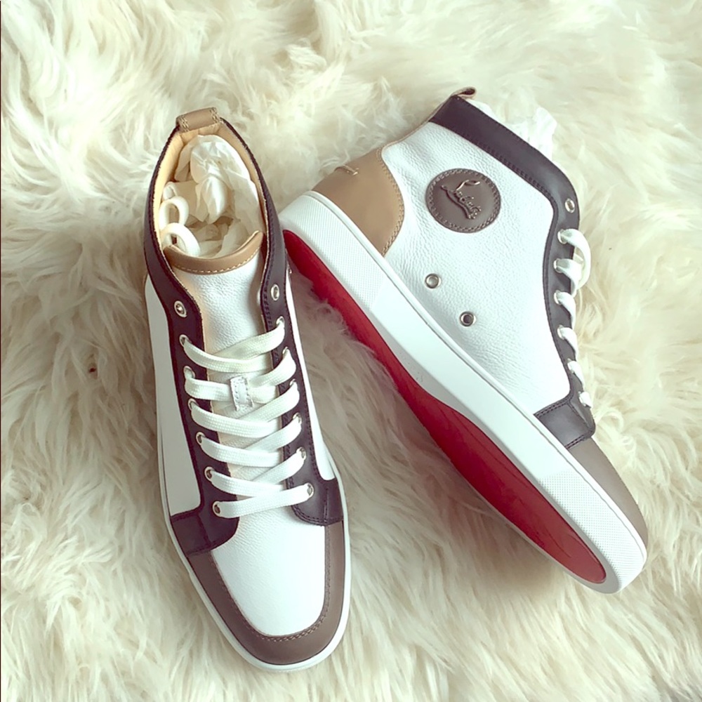 Men’s Christian Louboutin leather hightop tricolor